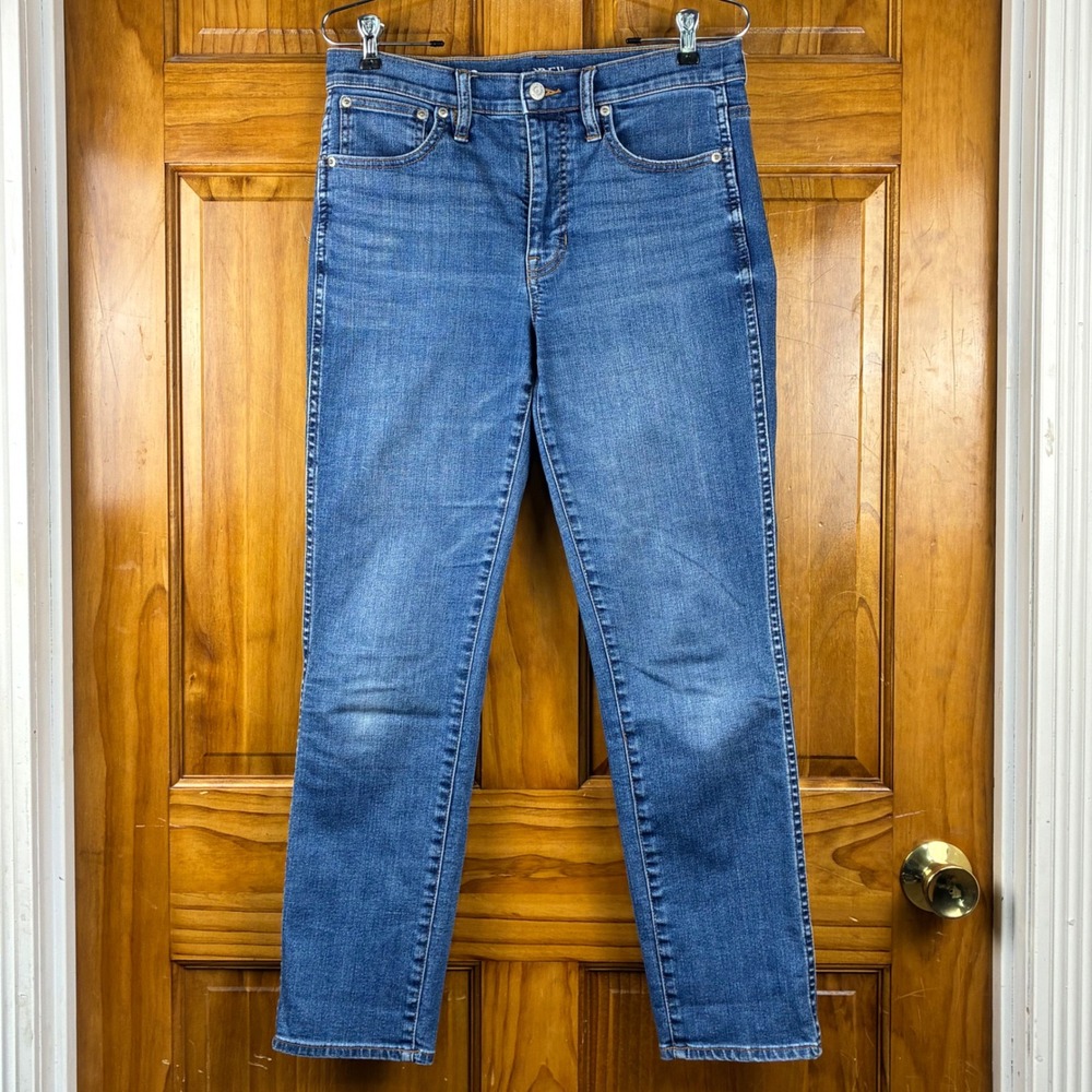 J.Crew 9 Vintage Slim Straight Jeans Size 28 Blue Denim Medium Wash Stretch
